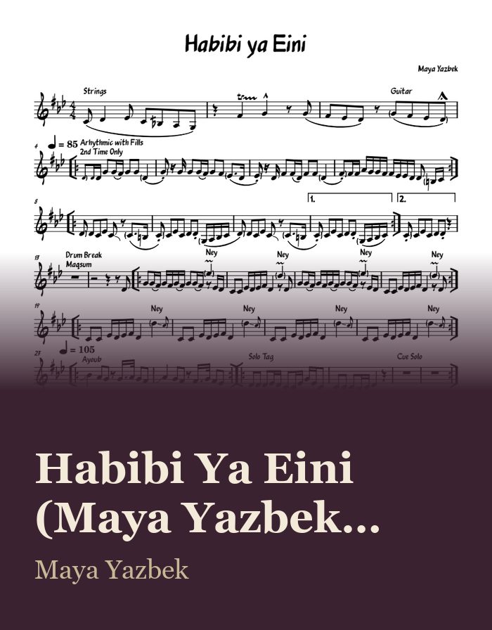 Habibi Ya Eini (Maya Yazbek Version) — sheet music preview