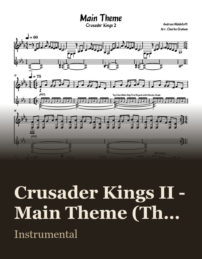 Crusader Kings II - Main Theme (The Old Ways) — sheet music preview